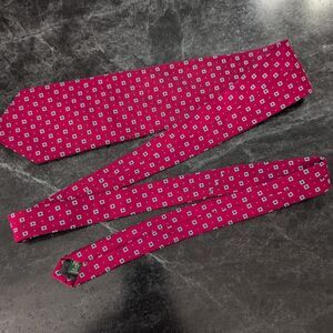 Lauren Ralph Lauren Tie Red Repp Silk With Geometric Squares
